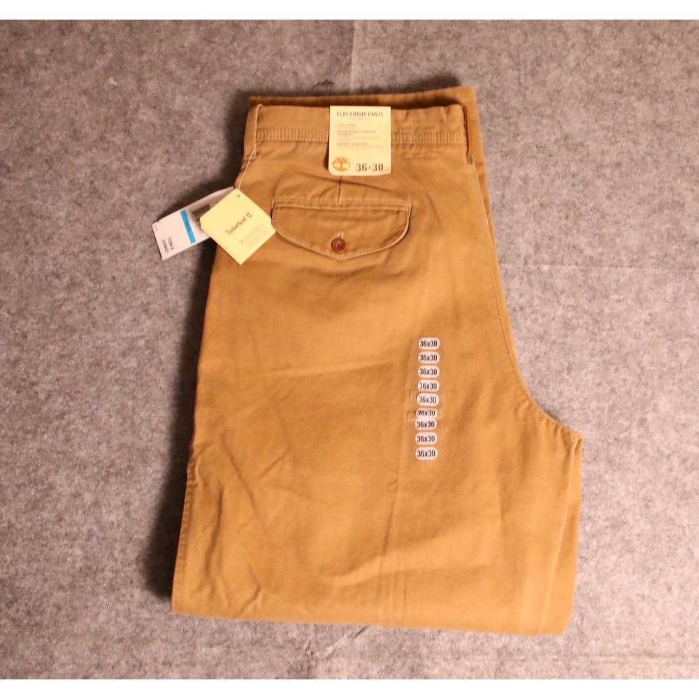 Timberland Men's Flat Front Pants Brown Old English Chinos 36x30 516431 NWT - Picture 3 of 5